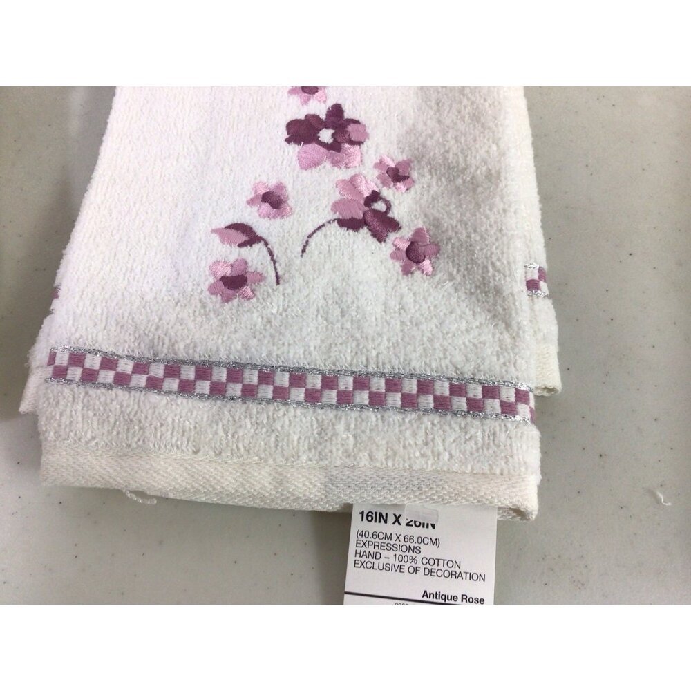 Vintage Antique Rose Towel Set Floral Embroidered New - Picture 8 of 8